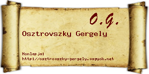 Osztrovszky Gergely névjegykártya