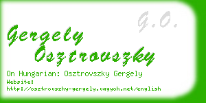 gergely osztrovszky business card